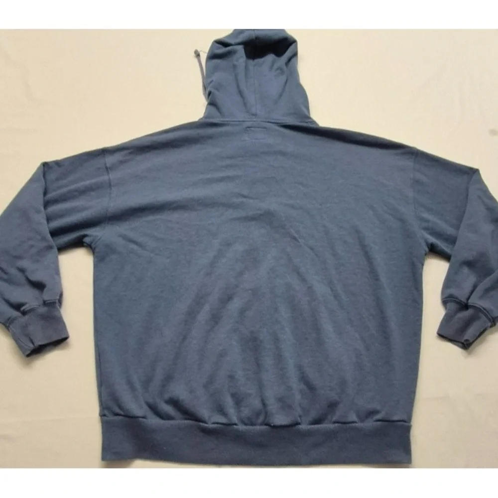 American Eagle women's lighter blue full zip pockets hoodie jacket‎ logo sz. XS